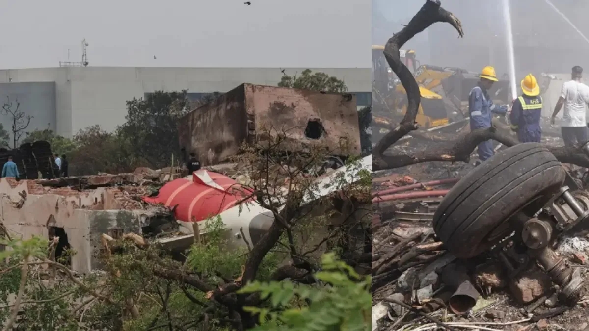 Videoda Hindistan'da düşen uçağın kalkış ve iniş anları görülüyor