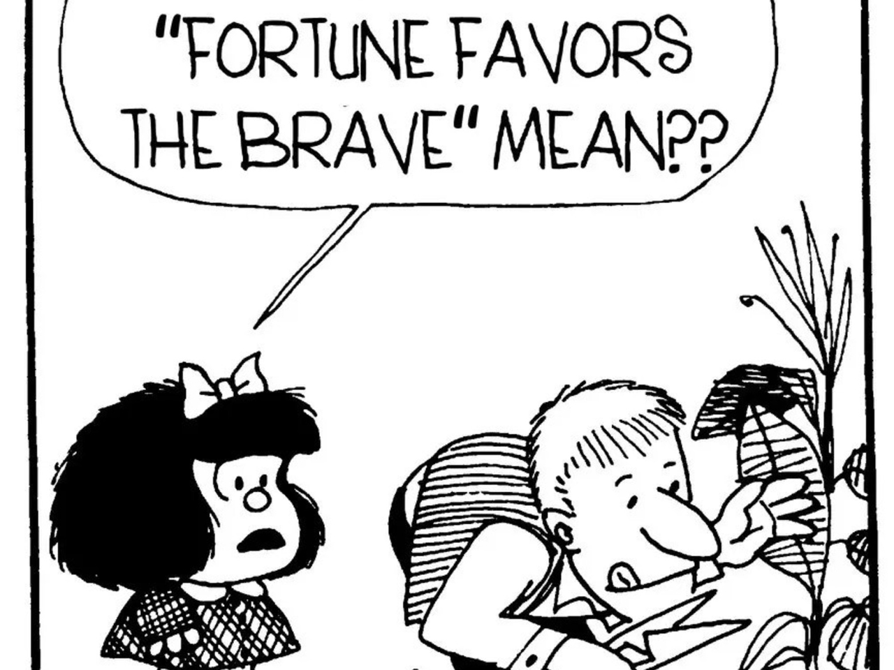 Mafalda, het meest rebelse meisje, wordt in het Engels te koop aangeboden.