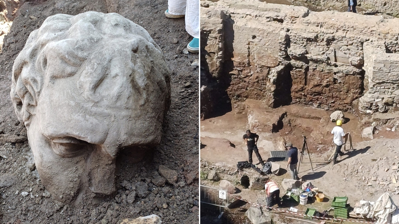 Archeologia, degli scavi del Foro Traiano emerge un’antica testa marmorea