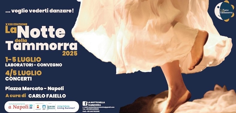 „La Notte della Tammorra“ 2025: Musik, Tanz und Volkstradition kehren auf die Piazza Mercato zurück