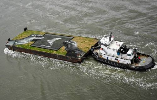 Floating art in NY